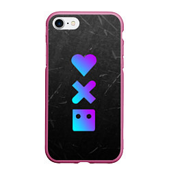 Чехол iPhone 7/8 матовый LOVE DEATH ROBOTS LDR, цвет: 3D-малиновый