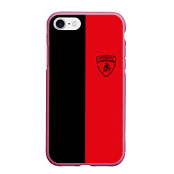 Чехол iPhone 7/8 матовый Lamborghini, цвет: 3D-малиновый