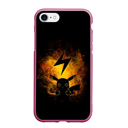 Чехол iPhone 7/8 матовый Пикачу, цвет: 3D-малиновый