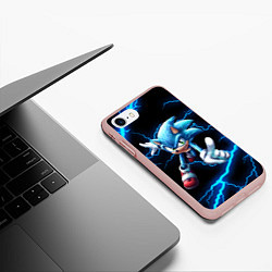 Чехол iPhone 7/8 матовый SONIC, цвет: 3D-светло-розовый — фото 2