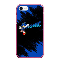 Чехол iPhone 7/8 матовый SONIC, цвет: 3D-малиновый