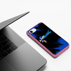 Чехол iPhone 7/8 матовый SONIC, цвет: 3D-малиновый — фото 2