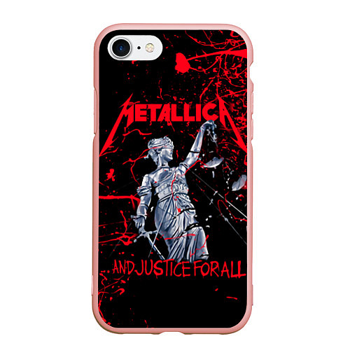 Чехол iPhone 7/8 матовый Metallica / 3D-Светло-розовый – фото 1