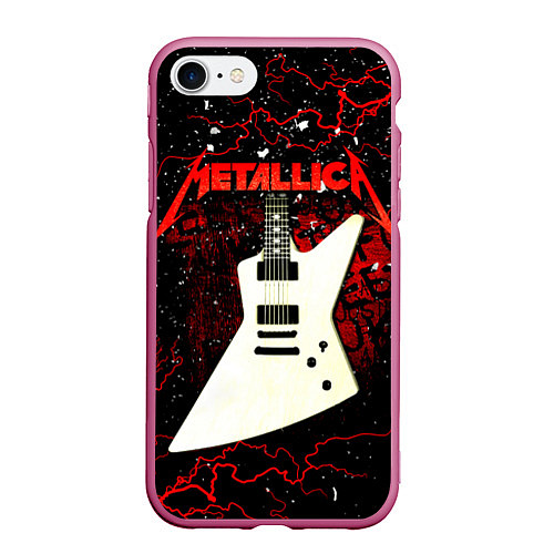 Чехол iPhone 7/8 матовый Metallica / 3D-Малиновый – фото 1