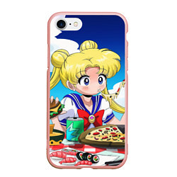 Чехол iPhone 7/8 матовый Пицца Мун