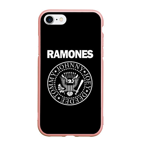 Чехол iPhone 7/8 матовый RAMONES / 3D-Светло-розовый – фото 1