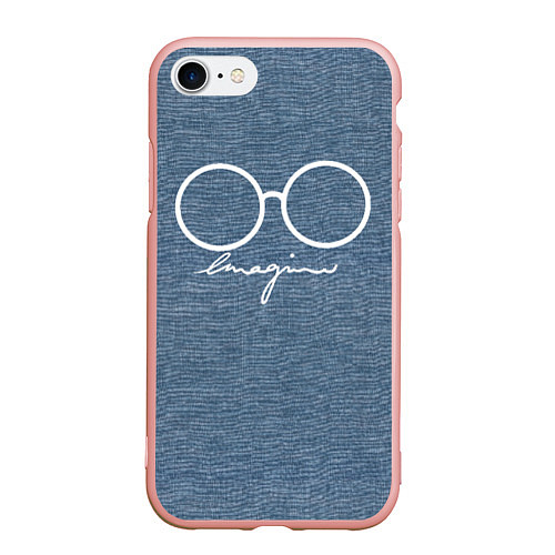 Чехол iPhone 7/8 матовый Imagine John Lennon / 3D-Светло-розовый – фото 1