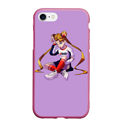 Чехол iPhone 7/8 матовый Cool Girl, цвет: 3D-малиновый