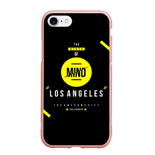 Чехол iPhone 7/8 матовый Off-White: Los Angeles / 3D-Светло-розовый – фото 1