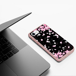 Чехол iPhone 7/8 матовый САКУРА, цвет: 3D-светло-розовый — фото 2