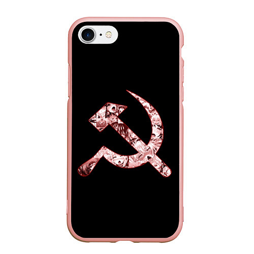 Чехол iPhone 7/8 матовый Anime USSR / 3D-Светло-розовый – фото 1