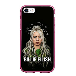 Чехол iPhone 7/8 матовый BILLIE EILISH, цвет: 3D-малиновый