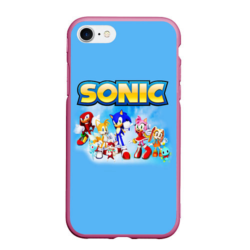 Чехол iPhone 7/8 матовый SONIC / 3D-Малиновый – фото 1