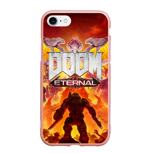 Чехол iPhone 7/8 матовый DOOM Eternal / 3D-Светло-розовый – фото 1