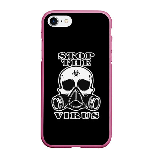 Чехол iPhone 7/8 матовый Stop The Virus / 3D-Малиновый – фото 1