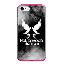 Чехол iPhone 7/8 матовый Hollywood Undead, цвет: 3D-малиновый