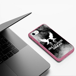 Чехол iPhone 7/8 матовый Hollywood Undead, цвет: 3D-малиновый — фото 2