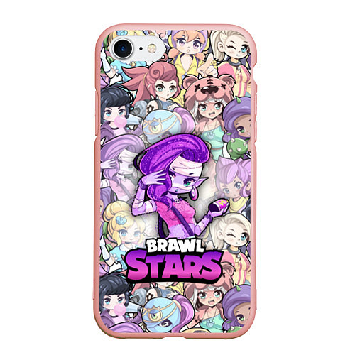 Чехол iPhone 7/8 матовый BrawlStars Girls Oko / 3D-Светло-розовый – фото 1