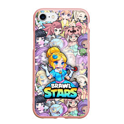 Чехол iPhone 7/8 матовый BrawlStars Girls Oko, цвет: 3D-светло-розовый