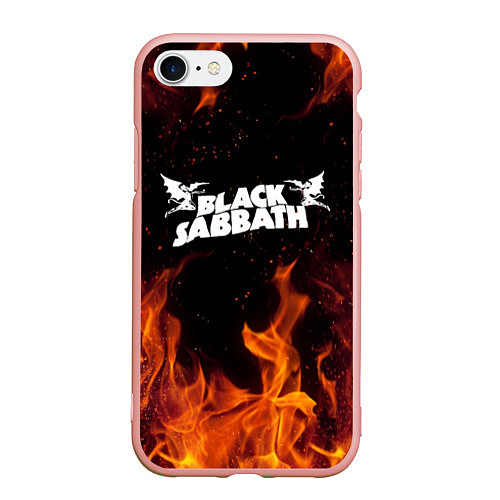Чехол iPhone 7/8 матовый Black Sabbath / 3D-Светло-розовый – фото 1