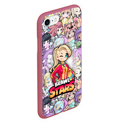 Чехол iPhone 7/8 матовый BrawlStars Girls Oko, цвет: 3D-малиновый — фото 2