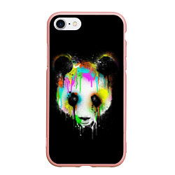 Чехол iPhone 7/8 матовый Панда в краске, цвет: 3D-светло-розовый