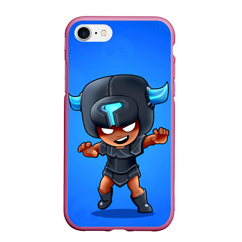 Чехол iPhone 7/8 матовый BRAWL STARS / 3D-Малиновый – фото 1