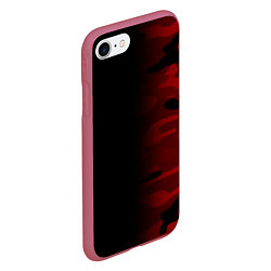 Чехол iPhone 7/8 матовый RED BLACK MILITARY CAMO, цвет: 3D-малиновый — фото 2