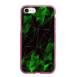 Чехол iPhone 7/8 матовый GREEN STRIPES, цвет: 3D-малиновый