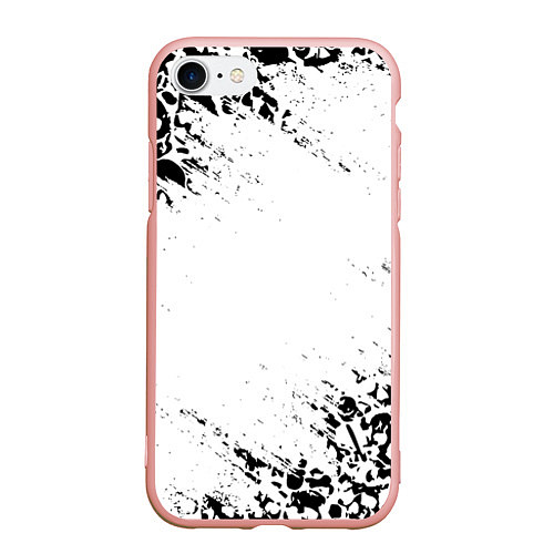 Чехол iPhone 7/8 матовый БЕЛЫЕ ЧЕРЕПА / 3D-Светло-розовый – фото 1