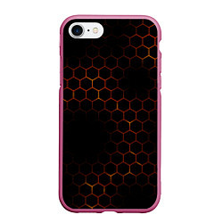 Чехол iPhone 7/8 матовый ОГНЕННЫЕ СОТЫ, цвет: 3D-малиновый