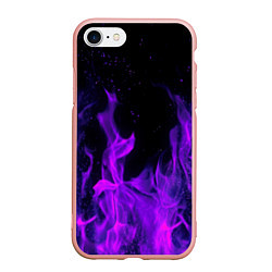 Чехол iPhone 7/8 матовый ФИОЛЕТОВЫЙ ОГОНЬ, цвет: 3D-светло-розовый