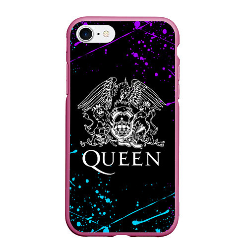 Чехол iPhone 7/8 матовый QUEEN / 3D-Малиновый – фото 1