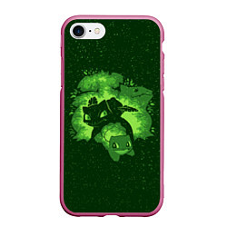 Чехол iPhone 7/8 матовый Бульбазавр Эша, цвет: 3D-малиновый