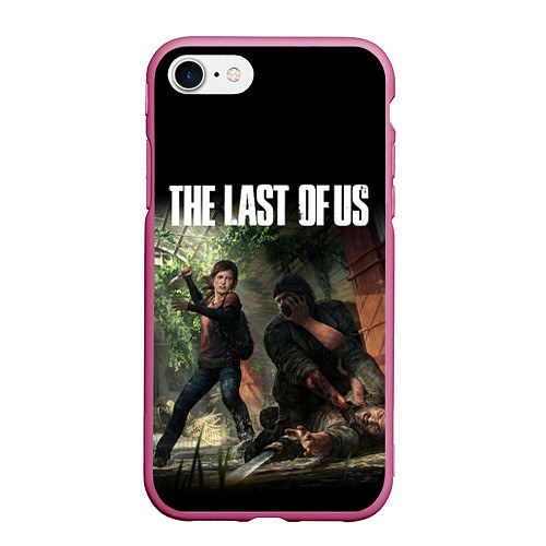 Чехол iPhone 7/8 матовый THE LAST OF US / 3D-Малиновый – фото 1