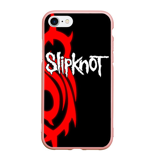 Чехол iPhone 7/8 матовый Slipknot 7 / 3D-Светло-розовый – фото 1