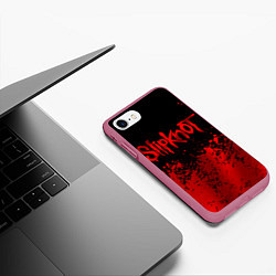 Чехол iPhone 7/8 матовый Slipknot 9, цвет: 3D-малиновый — фото 2