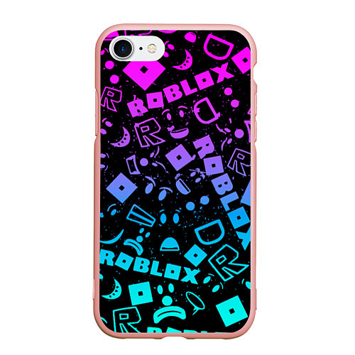 Чехол iPhone 7/8 матовый Roblox / 3D-Светло-розовый – фото 1