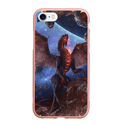 Чехол iPhone 7/8 матовый SPACE FIRE DRAGO, цвет: 3D-светло-розовый