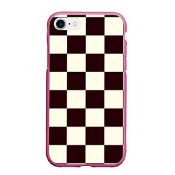 Чехол iPhone 7/8 матовый Шахматка, цвет: 3D-малиновый