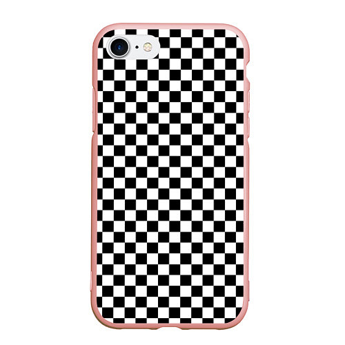Чехол iPhone 7/8 матовый Шахматка мелкая / 3D-Светло-розовый – фото 1