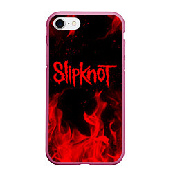 Чехол iPhone 7/8 матовый SLIPKNOT, цвет: 3D-малиновый