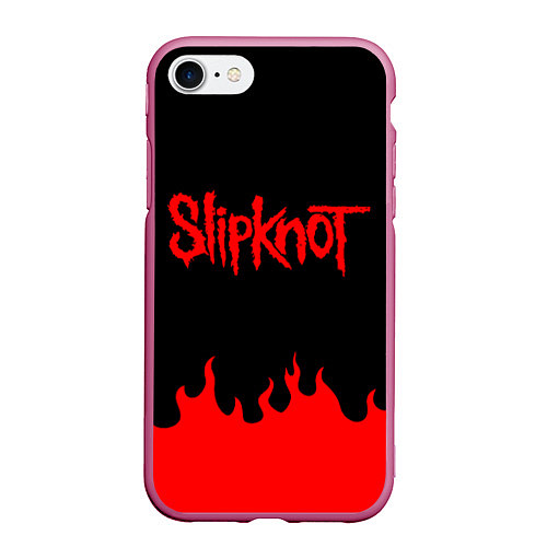 Чехол iPhone 7/8 матовый SLIPKNOT / 3D-Малиновый – фото 1