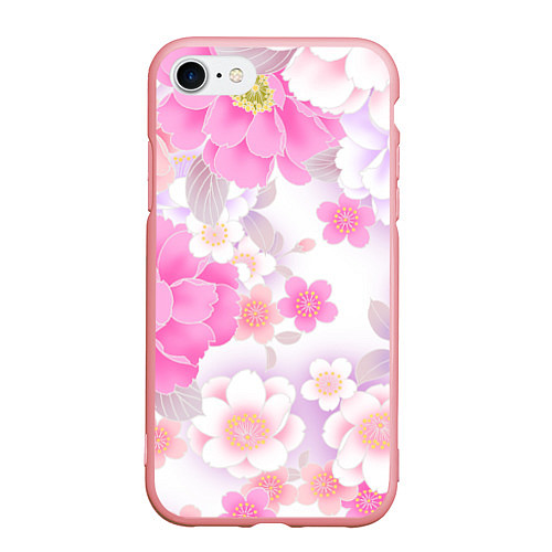Чехол iPhone 7/8 матовый Цветы / 3D-Баблгам – фото 1