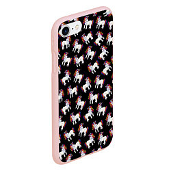 Чехол iPhone 7/8 матовый Единороги, цвет: 3D-светло-розовый — фото 2