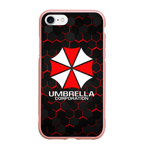 Чехол iPhone 7/8 матовый UMBRELLA CORP / 3D-Светло-розовый – фото 1