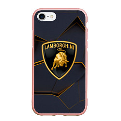 Чехол iPhone 7/8 матовый Lamborghini, цвет: 3D-светло-розовый