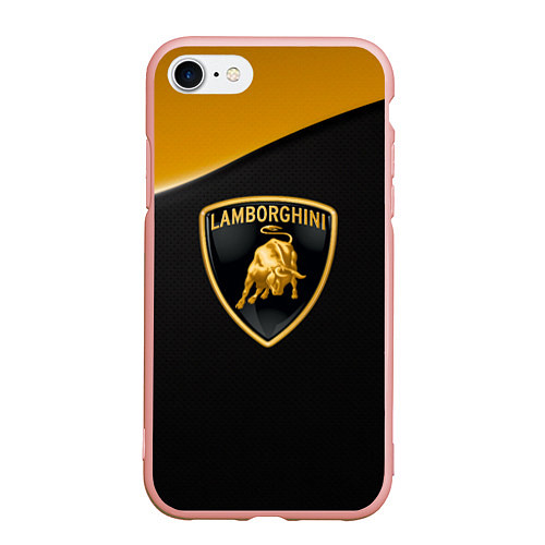 Чехол iPhone 7/8 матовый Lamborghini / 3D-Светло-розовый – фото 1