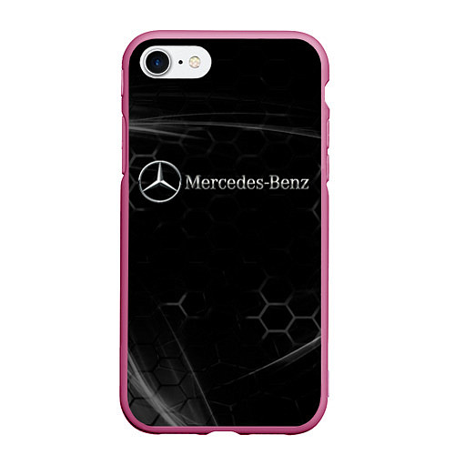 Чехол iPhone 7/8 матовый MERCEDES / 3D-Малиновый – фото 1