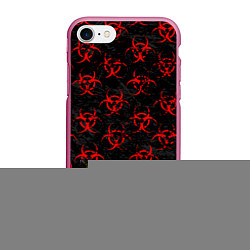 Чехол iPhone 7/8 матовый RED BIOHAZARD, цвет: 3D-малиновый